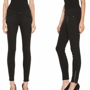 Mother Denim The Looker Ankle Zip Big Black Stud Jean Size 25